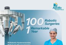 ஒரு ஆண்டில் 100 ரோபோடிக் மகப்பேறு அறுவை சிகிச்சைகள் அப்பல்லோ மருத்துவர் சாதனை